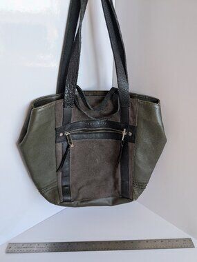 Sanctuary Large Green Leather and suede bag ( turns into hobo bag)